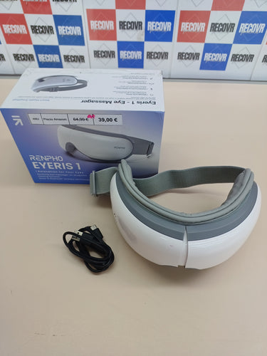 Masajeador de ojos con calor, Música Bluetooth, Masaje vibratorio,Plegable masajeador ocular para aliviar la tensión ocular Ojos secos Mejorar el sueño regalo dia de la madre RENPHO Eyeris 1